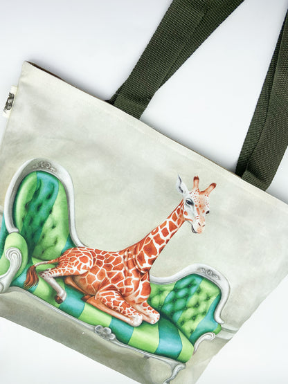 Whimsical Collection Giraffe Canvas Bag