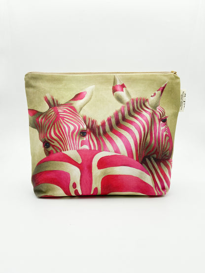 Whimsical Collection Pink Zebra Toiletry Bag