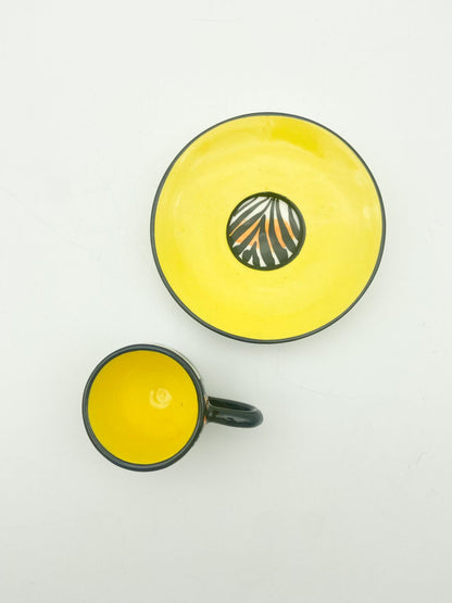South African Espresso Cup & Saucer Yellow