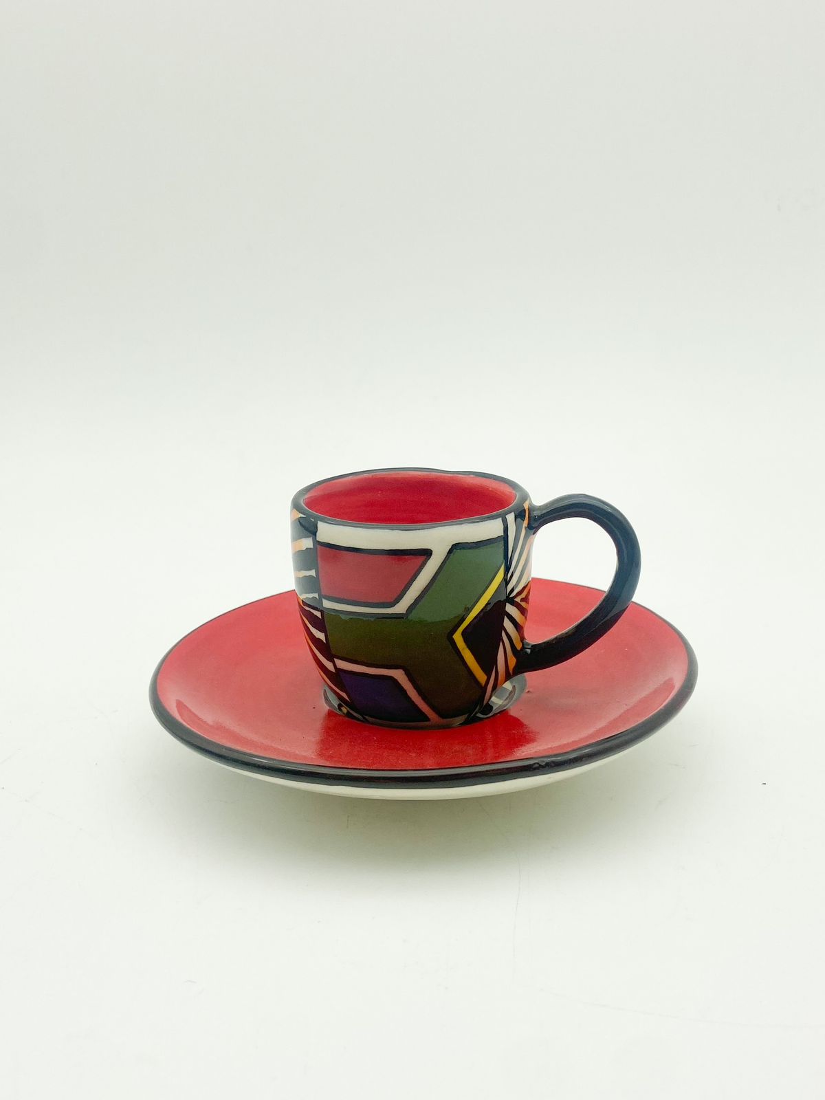 South African Espresso Cup & Saucer Red