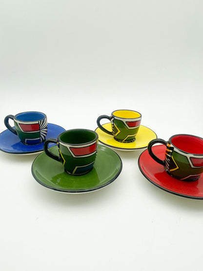 South African Espresso Cup & Saucer Green