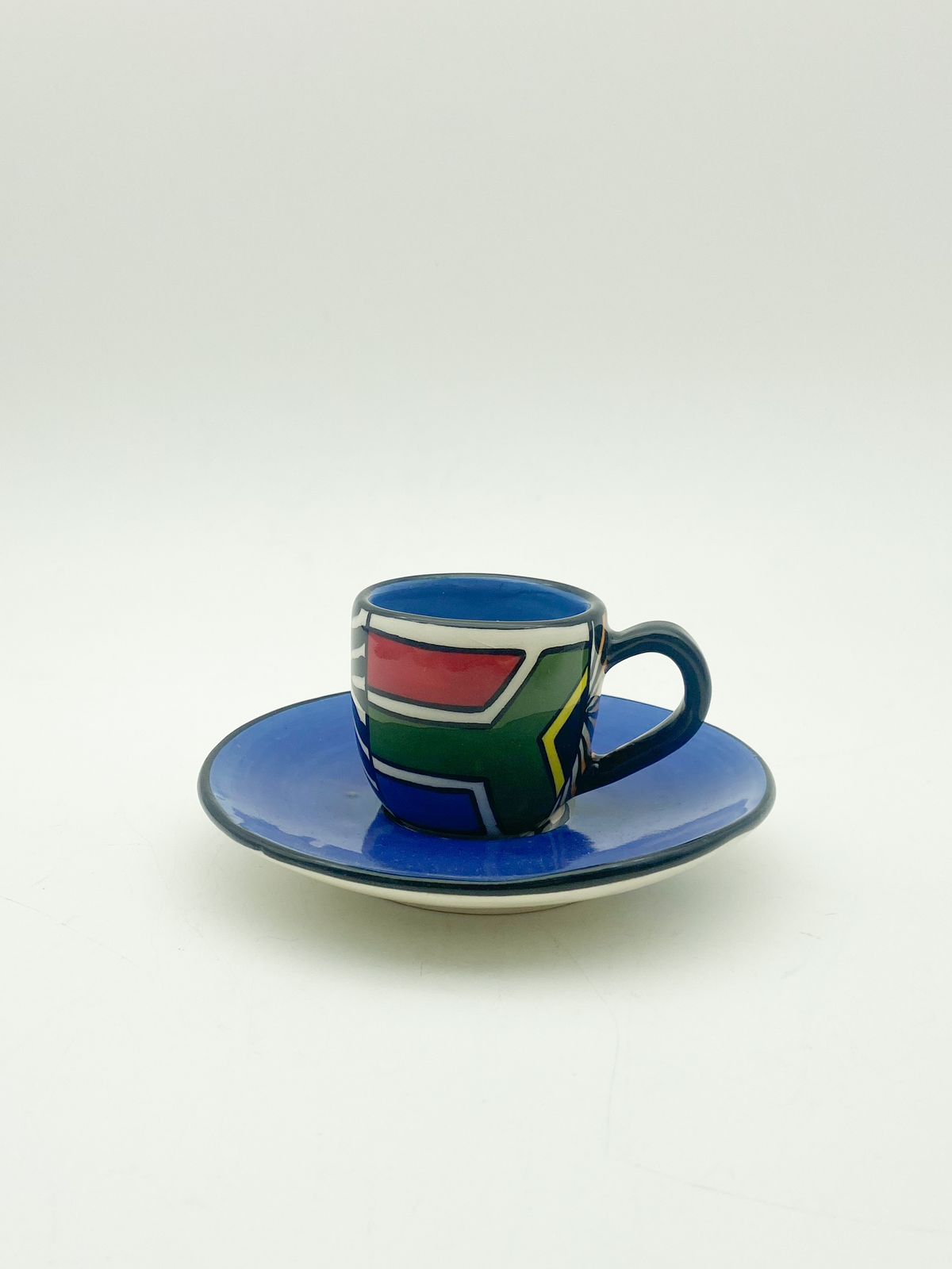 South African Espresso Cup & Saucer Blue