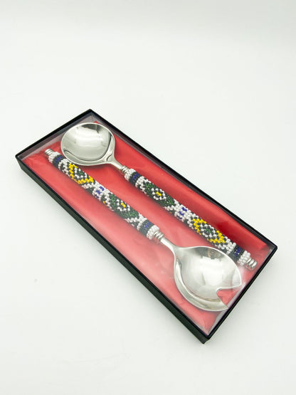 African Beaded Salad Server