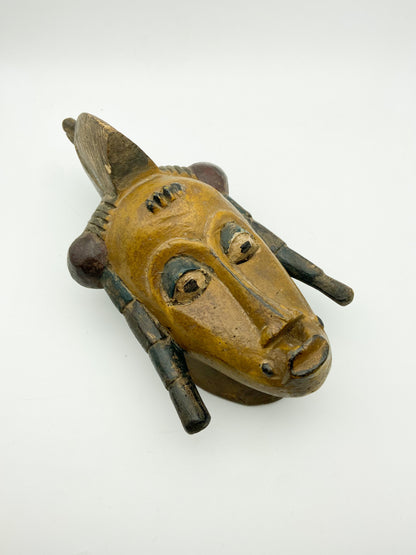 Wooden African Mask Yellow