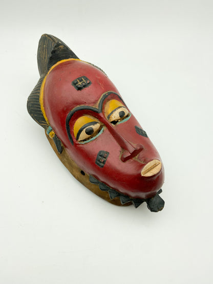 Wooden African Mask Red
