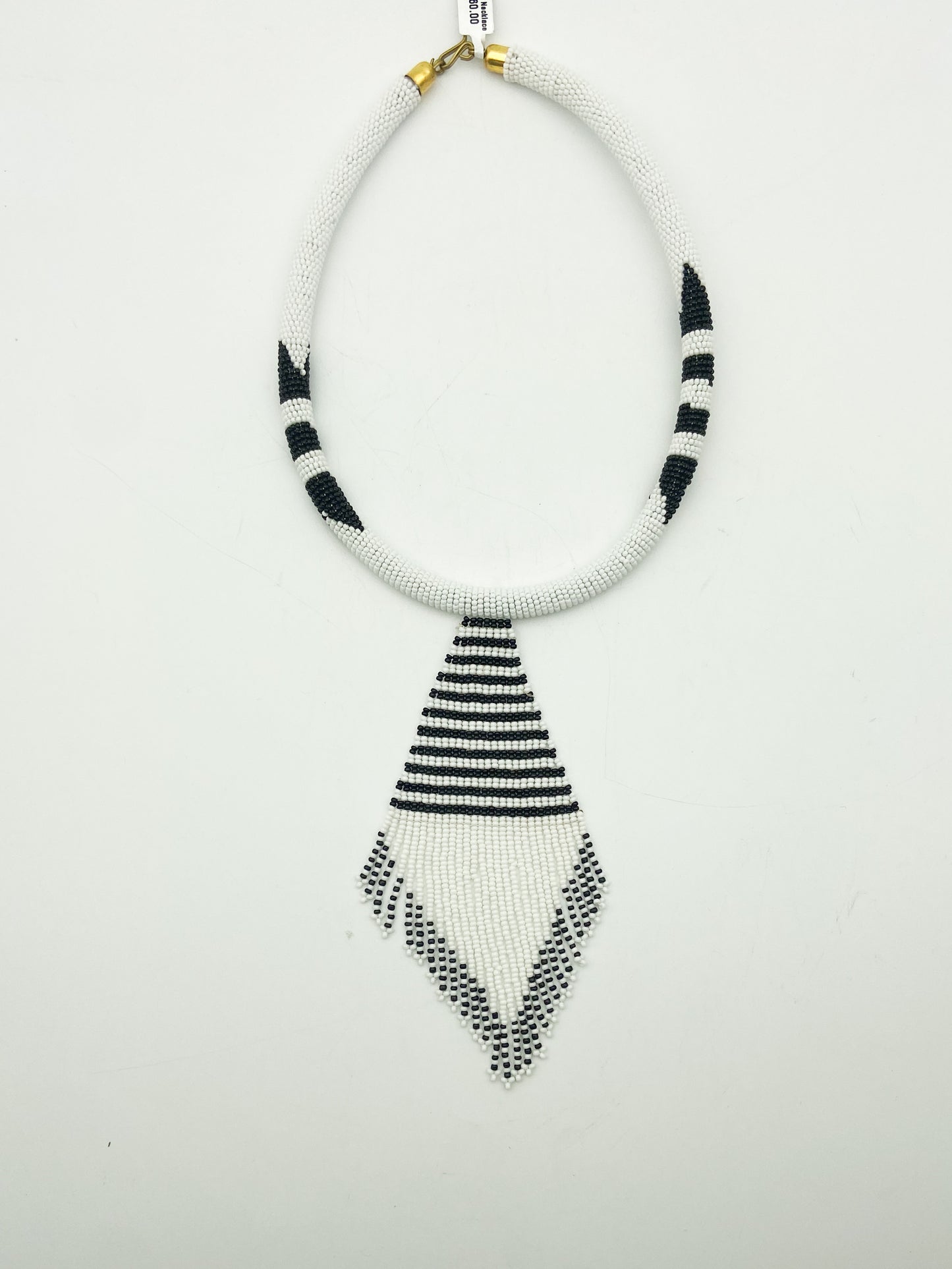 White & Black Beaded Necklace