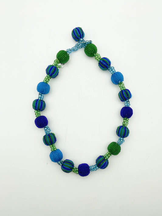 Green & Blue Beaded Necklace